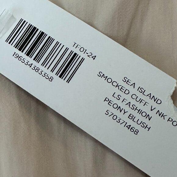 NWT Chico's Smocked Cuff Long Sleeve Blush Pink Blouse Shirt 3 XL 16/18 - Picture 4 of 7